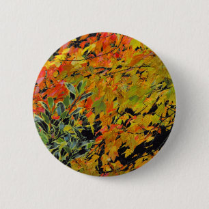 Badge Rond 5 Cm Feuilles d'automne