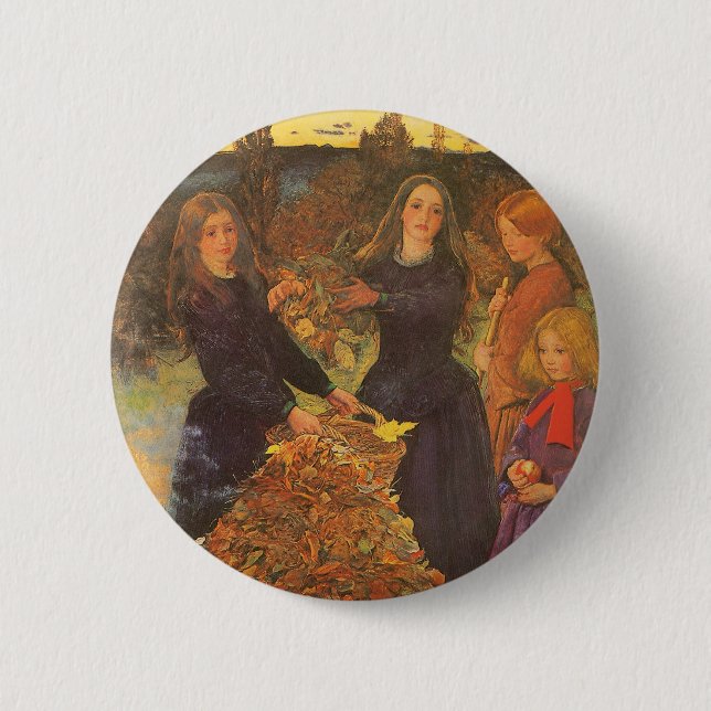 Badge Rond 5 Cm Feuilles d'automne de Sir John Everett Millais (Devant)