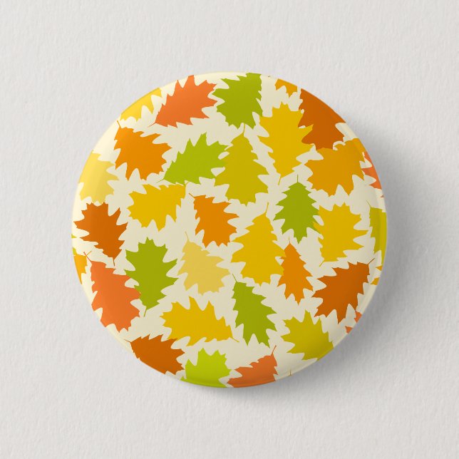 Badge Rond 5 Cm Feuilles d'automne du chêne (Devant)