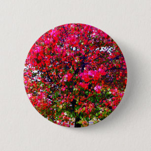 Badge Rond 5 Cm Feuilles d'automne rose impressionniste