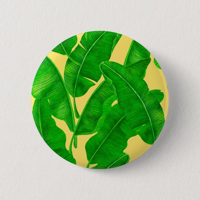 Badge Rond 5 Cm Feuilles de bananes (Devant)