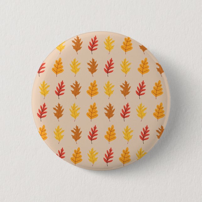 Badge Rond 5 Cm Feuilles de chêne d'automne (Devant)