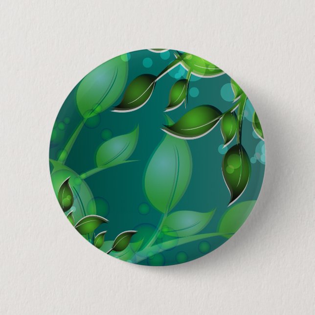 Badge Rond 5 Cm Feuilles de jardin frais (Devant)