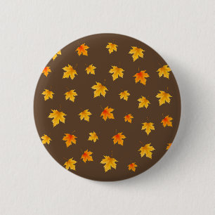 Badge Rond 5 Cm Feuilles de l'érable automne