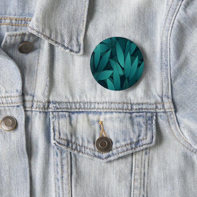 Badge Rond 5 Cm Feuilles tropicales dégradées (En situation)