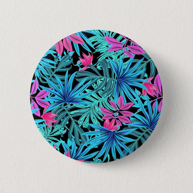 Badge Rond 5 Cm Feuilles tropicaux (Devant)