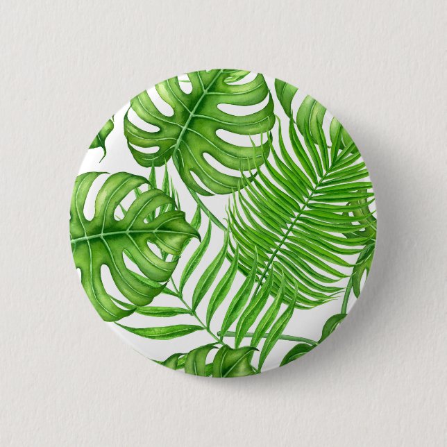 Badge Rond 5 Cm Feuilles tropicaux (Devant)