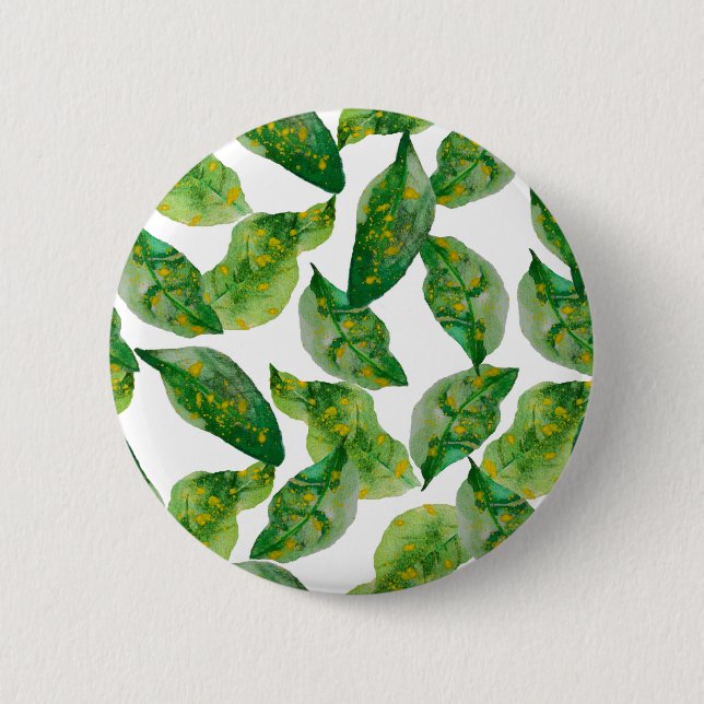 Badge Rond 5 Cm Feuilles verts (Devant)