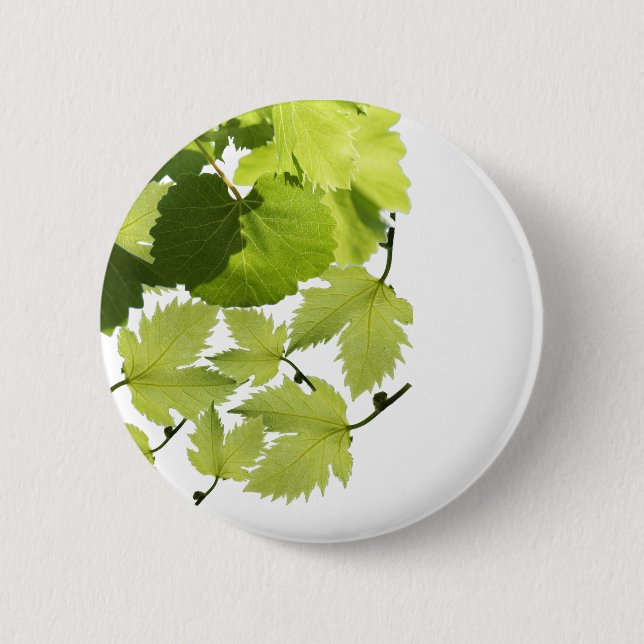 Badge Rond 5 Cm Feuilles verts de vigne (Devant)