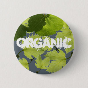 Badge Rond 5 Cm Feuilles verts de vigne