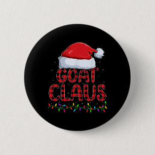 Badge Rond 5 Cm Feux Buffalo Plaid Chèvre Santa Claus Noël