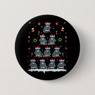Badge Rond 5 Cm Feux d'arbre de Noël Rat pour hommes femmes Noël R