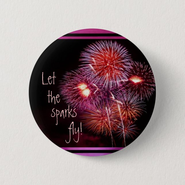 Badge Rond 5 Cm Feux d'artifice de ~ de bouton (Devant)