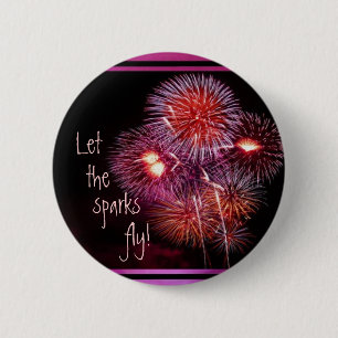 Badge Rond 5 Cm Feux d'artifice de ~ de bouton