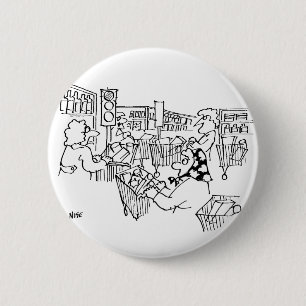 Badge Rond 5 Cm Feux de circulation dans un supermarché
