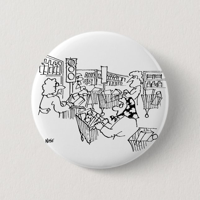 Badge Rond 5 Cm Feux de circulation dans un supermarché (Devant)