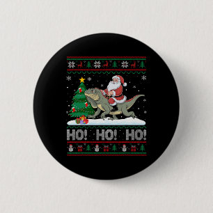 Badge Rond 5 Cm Feux de Noël Éclairage Père Noël équitation Iguana