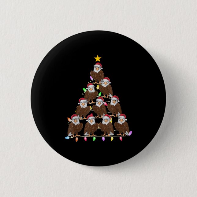 Badge Rond 5 Cm Feux de Noël Hommes Femmes Père Noël Aigle Xmas P (Devant)