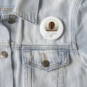 Badge Rond 5 Cm Fèves De Café Pour Espresso Et Retro Barista