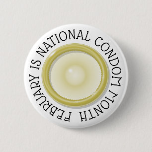 Badge Rond 5 Cm Février est le Bouton du mois du préservatif natio