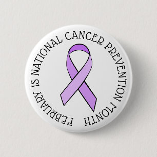 Badge Rond 5 Cm Février est le Mois national de la prévention du c
