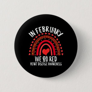 Badge Rond 5 Cm Février Nous allons Red Heart Disease Awareness Re