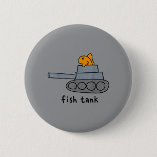 Badge Rond 5 Cm Fiank Fun Aquarium Militaire Animal Pun Sarcasique