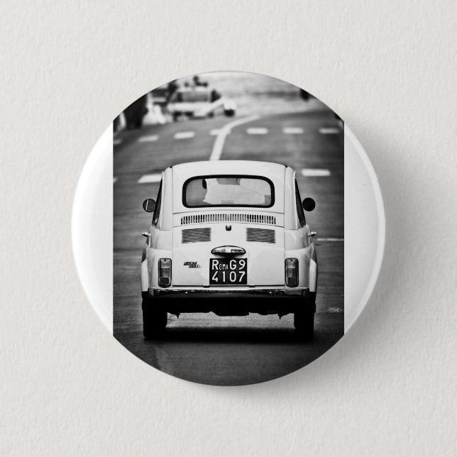 Badge Rond 5 Cm Fiat 500 à Rome (Devant)