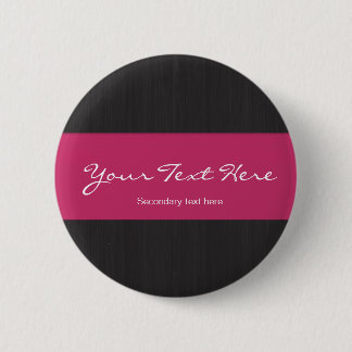 Badge Rond 5 Cm Fibre de bois foncée et bouton personnalisable