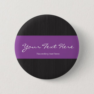Badge Rond 5 Cm Fibre de bois foncée et bouton personnalisable
