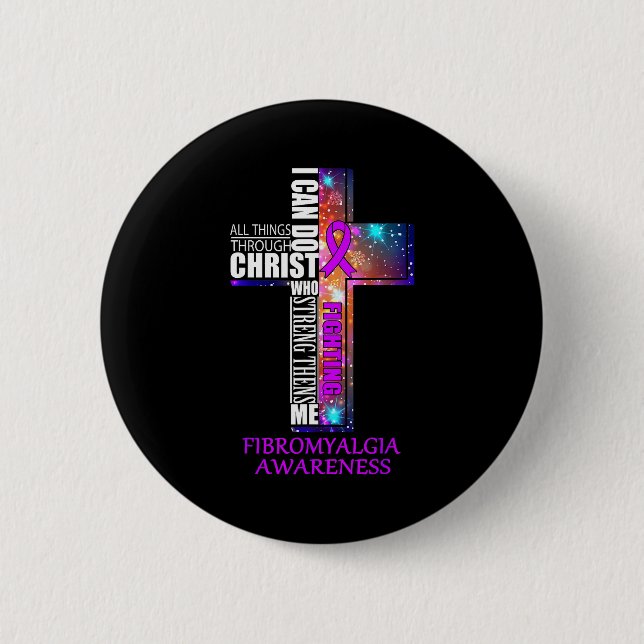 Badge Rond 5 Cm Fibromyalgia Awareness Shirt - Christmas Gift Shir (Devant)