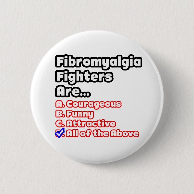 Badge Rond 5 Cm Fibromyalgia Fighter (Devant)