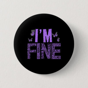 Badge Rond 5 Cm Fibromyalgie fine guerrier Fibro Sensibilisation V