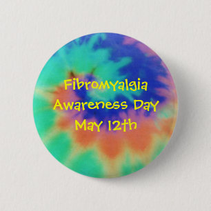 Badge Rond 5 Cm Fibromyalgie, jour de conscience, le 12 mai -