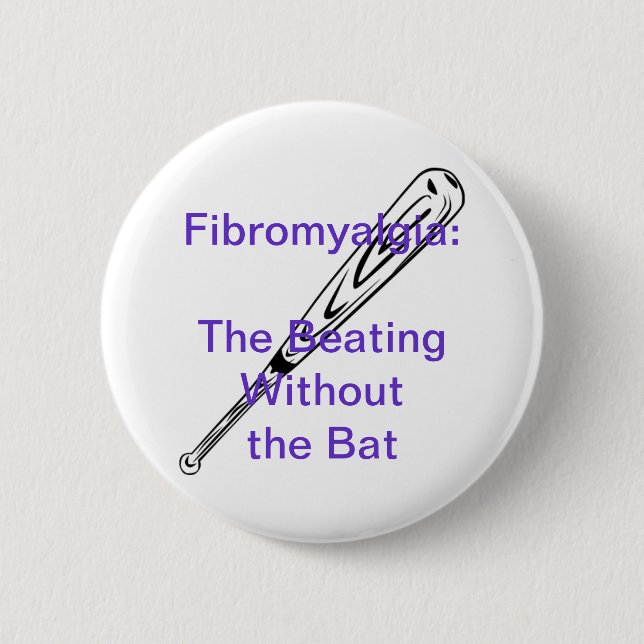 Badge Rond 5 Cm Fibromyalgie : Le battement sans batte (Devant)