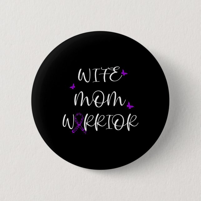 Badge Rond 5 Cm Fibromyalgie Sensibilisation Fibro Warrior Invisib (Devant)