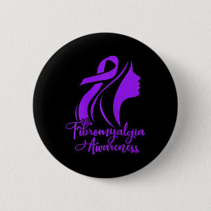 Badge Rond 5 Cm Fibromyalgie Sensibilisation Fibro Warrior Purple