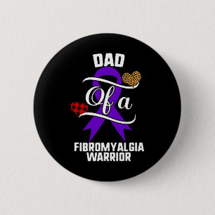 Badge Rond 5 Cm Fibromyalgie Sensibilisation Leopard Buffalo Plaid