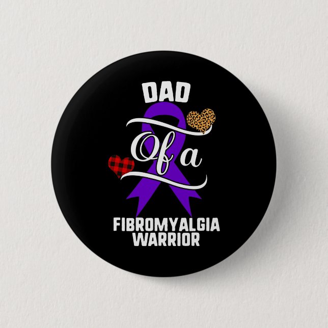 Badge Rond 5 Cm Fibromyalgie Sensibilisation Leopard Buffalo Plaid (Devant)
