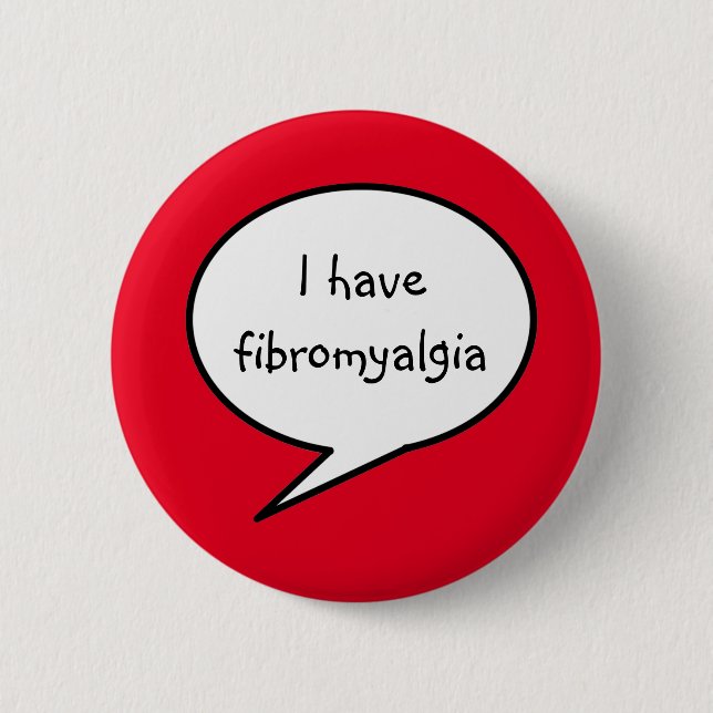 Badge Rond 5 Cm fibromyalgie, sensibilisation rouge (Devant)