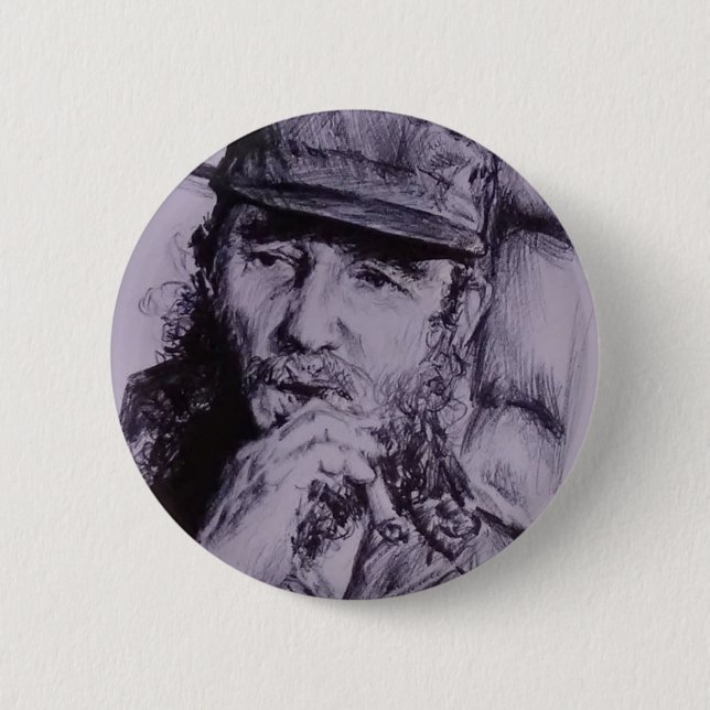 Badge Rond 5 Cm Fidel Castro (Devant)