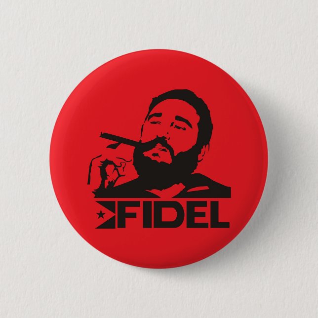 Badge Rond 5 Cm Fidel Castro (Devant)