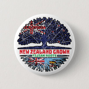 Badge Rond 5 Cm Fidji Fijian Nouvelle-Zélande Nouvelle-Zélande Rac