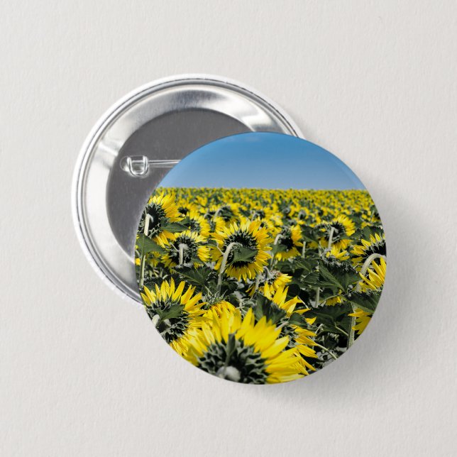 Badge Rond 5 Cm Field of Sunflowers (Devant & derrière)
