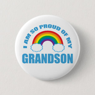 Badge Rond 5 Cm Fier de mes grands-parents arc-en-ciel de mon peti