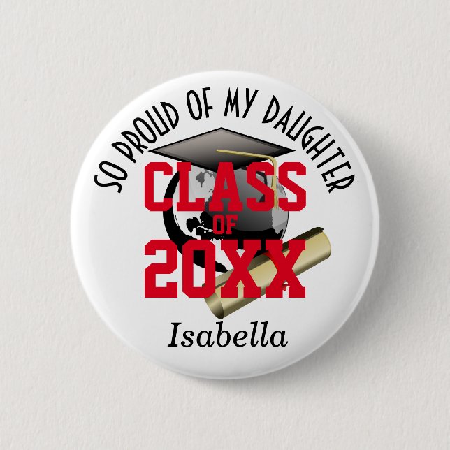 Badge Rond 5 Cm Fier de mon diplôme (Devant)