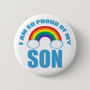 Badge Rond 5 Cm Fier de mon fils Gay pride arc-en-ciel Parent