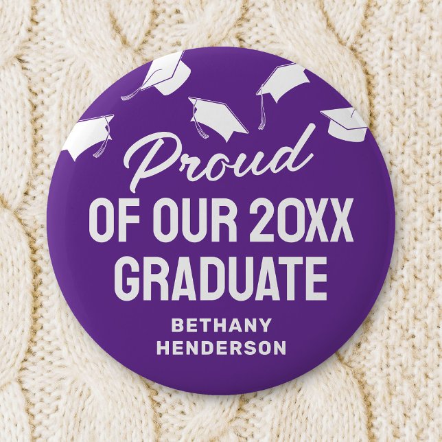 Badge Rond 5 Cm Fier de notre 2025 Graduate Purple (Créateur téléchargé)