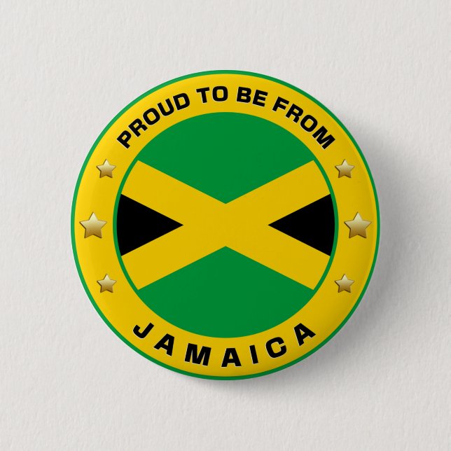 Badge Rond 5 Cm Fier D'Être De Jamaïque (Devant)
