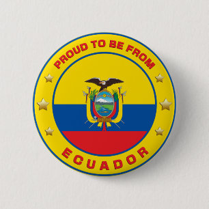 Badge Rond 5 Cm Fier D'Être De L'Equateur